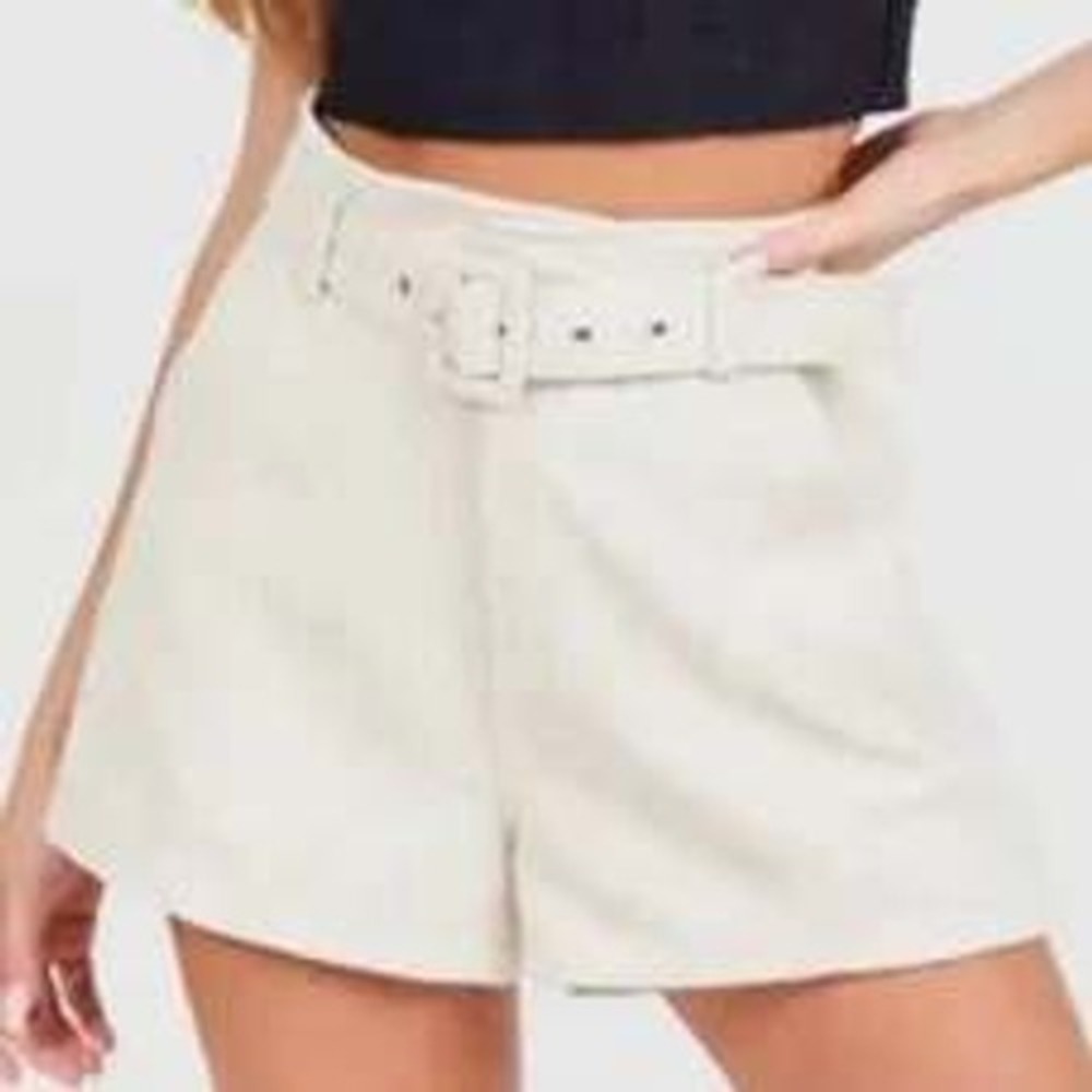 Altard State Corduroy Shorts Belted High Waist‎ Casual Beige Shorts Size M
